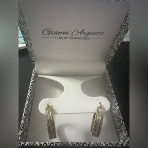 Gianni Argento luxury diamond hoop earrings
